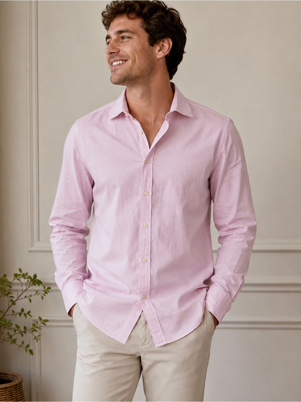 Charles Tyrwhitt Light Pink Men’s Tailored Fit Dress Shirt